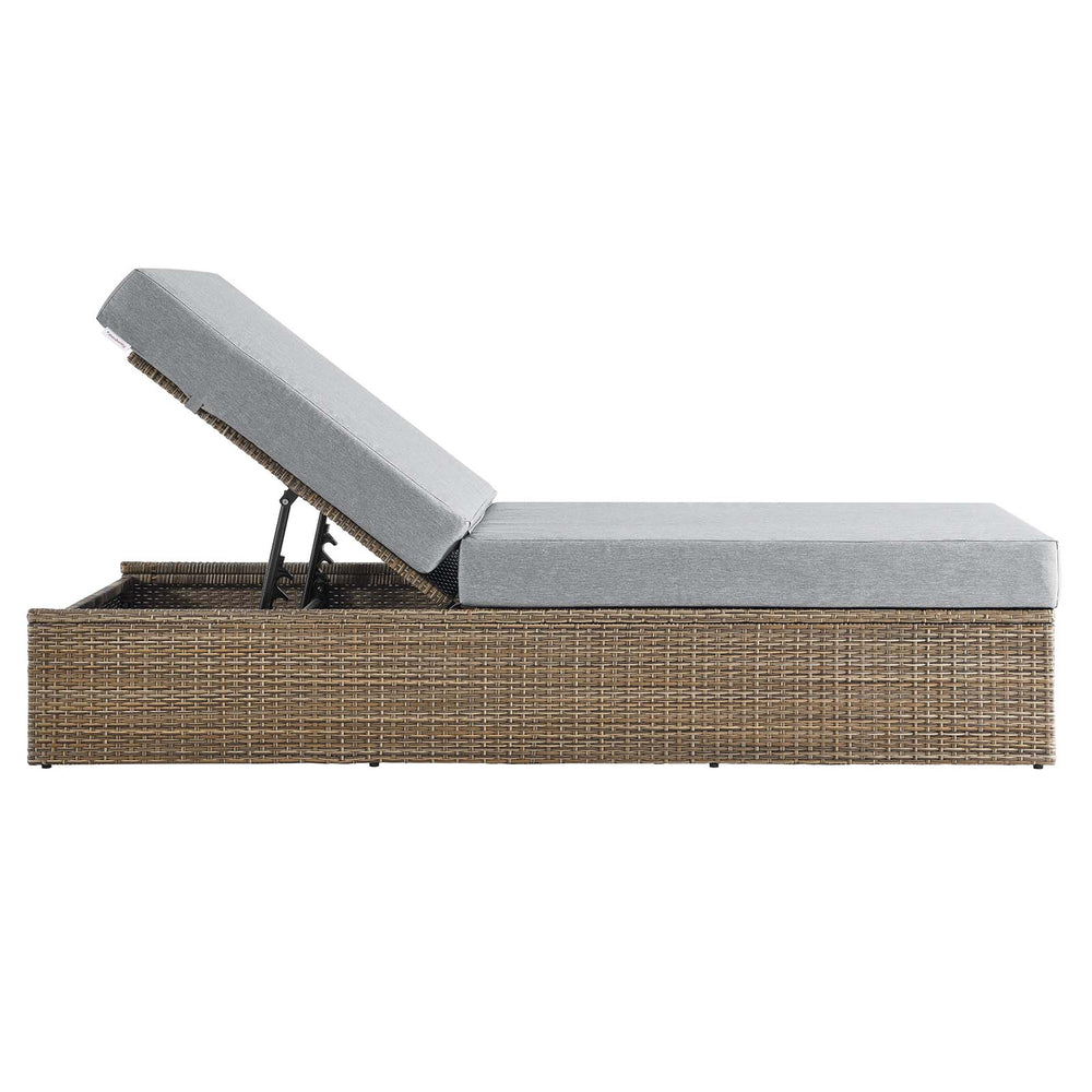 Modway Furniture Convene Outdoor Patio Outdoor Patio Chaise Lounge Chair Cappuccino Gray 77 x 30 x 17.5