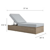 Modway Furniture Convene Outdoor Patio Outdoor Patio Chaise Lounge Chair Cappuccino Gray 77 x 30 x 17.5