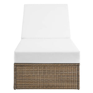 Modway Furniture Convene Outdoor Chaise Lounge Chair – Durable All-Weather Rattan, Plush Cushions for Ultimate Comfort Cappuccino White EEI-6247-CAP-WHI