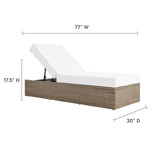 Modway Furniture Convene Outdoor Patio Outdoor Patio Chaise Lounge Chair Cappuccino White 77 x 30 x 17.5