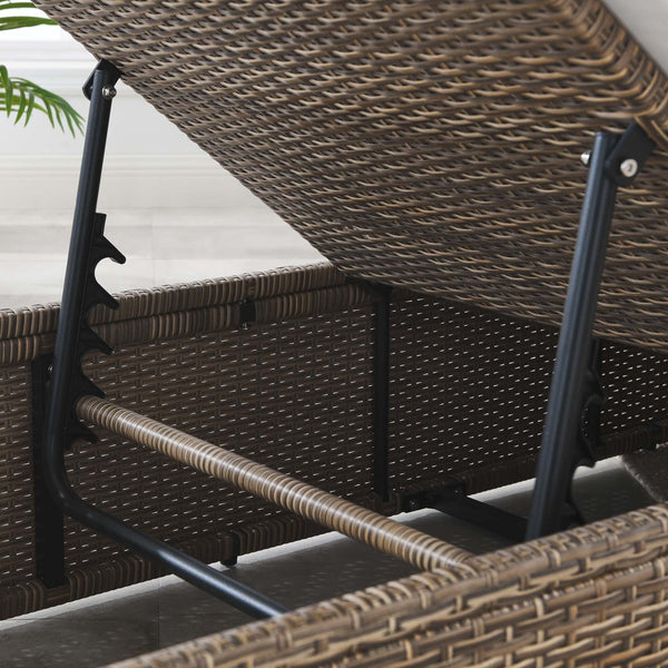 Modway Furniture Convene Outdoor Chaise Lounge Chair – Durable All-Weather Rattan, Plush Cushions for Ultimate Comfort Cappuccino White EEI-6247-CAP-WHI