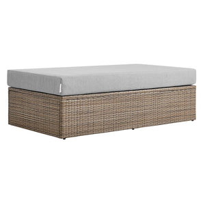 Modway Furniture Convene Outdoor Patio Outdoor Patio Rectangle Ottoman Cappuccino Gray 28.5 x 56.5 x 17.5