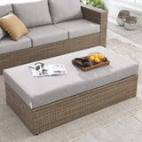 Modway Furniture Convene Outdoor Patio Outdoor Patio Rectangle Ottoman Cappuccino Gray 28.5 x 56.5 x 17.5