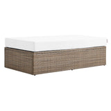 Modway Furniture Convene Outdoor Patio Outdoor Patio Rectangle Ottoman Cappuccino White 28.5 x 56.5 x 17.5