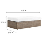 Modway Furniture Convene Outdoor Patio Outdoor Patio Rectangle Ottoman Cappuccino White 28.5 x 56.5 x 17.5