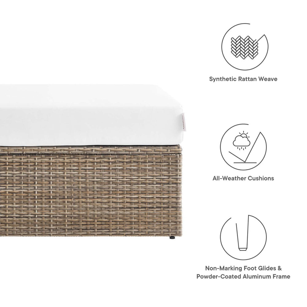 Modway Furniture Convene Outdoor Rectangle Ottoman - Stylish, Durable, All-Weather Seating & Coffee Table for Patios EEI-6248-CAP-WHI