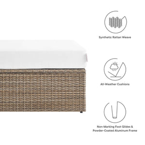 Modway Furniture Convene Outdoor Rectangle Ottoman - Stylish, Durable, All-Weather Seating & Coffee Table for Patios EEI-6248-CAP-WHI