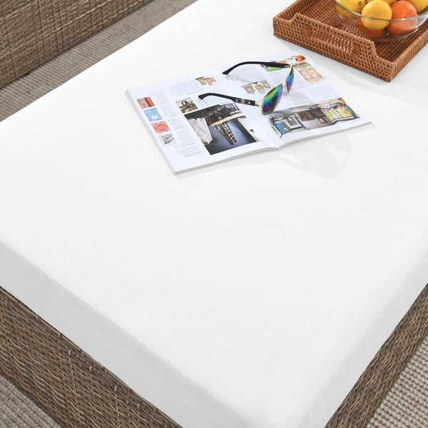 Modway Furniture Convene Outdoor Rectangle Ottoman - Stylish, Durable, All-Weather Seating & Coffee Table for Patios EEI-6248-CAP-WHI