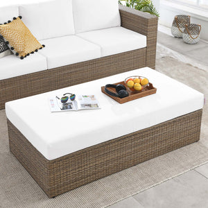 Modway Furniture Convene Outdoor Rectangle Ottoman - Stylish, Durable, All-Weather Seating & Coffee Table for Patios EEI-6248-CAP-WHI