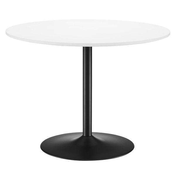 Modway Furniture Amuse 40" Round Dining Table - Modern Mid-Century Pedestal Design for Stylish Dining Spaces Black White EEI-6249-BLK-WHI