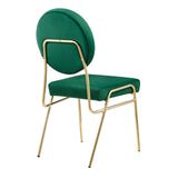 Modway Furniture Craft Performance Velvet Dining Side Chair Gold Green 22 x 18.5 x 35.5