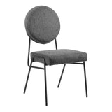 Modway Furniture Craft Upholstered Fabric Dining Side Chairs Black Charcoal 22 x 18.5 x 35.5