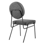 Modway Furniture Craft Upholstered Fabric Dining Side Chairs Black Charcoal 22 x 18.5 x 35.5
