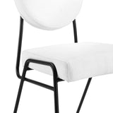 Modway Furniture Craft Upholstered Fabric Dining Side Chairs Black White 22 x 18.5 x 35.5