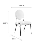 Modway Furniture Craft Upholstered Fabric Dining Side Chairs Black White 22 x 18.5 x 35.5