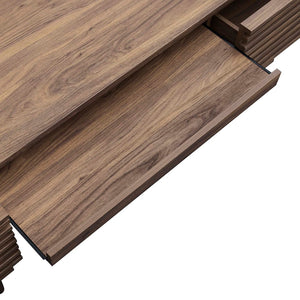 Modway Furniture Render Office Desk - Mid-Century Modern Walnut Design with Storage & Pull-Out Keyboard Tray EEI-6254-WAL