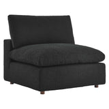 Modway Furniture Commix Down Filled Overstuffed Boucle Fabric Armless Chair Black 39 x 40 x 35