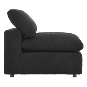 Modway Furniture Commix Overstuffed Boucle Fabric Armless Chair - Luxurious Comfort for Modern Living Spaces Black EEI-6257-BLK