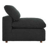 Modway Furniture Commix Down Filled Overstuffed Boucle Fabric Armless Chair Black 39 x 40 x 35