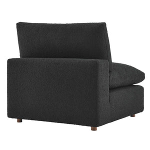 Modway Furniture Commix Overstuffed Boucle Fabric Armless Chair - Luxurious Comfort for Modern Living Spaces Black EEI-6257-BLK