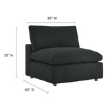 Modway Furniture Commix Down Filled Overstuffed Boucle Fabric Armless Chair Black 39 x 40 x 35