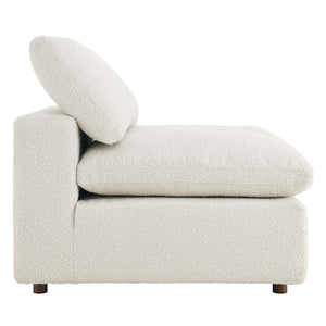 Modway Furniture Commix Overstuffed Boucle Fabric Armless Chair - Luxurious Comfort for Modern Living Spaces Ivory EEI-6257-IVO
