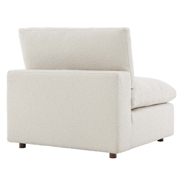Modway Furniture Commix Overstuffed Boucle Fabric Armless Chair - Luxurious Comfort for Modern Living Spaces Ivory EEI-6257-IVO
