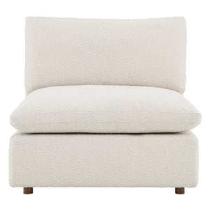 Modway Furniture Commix Overstuffed Boucle Fabric Armless Chair - Luxurious Comfort for Modern Living Spaces Ivory EEI-6257-IVO
