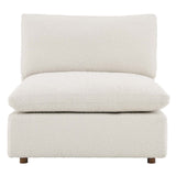 Modway Furniture Commix Down Filled Overstuffed Boucle Fabric Armless Chair Ivory 39 x 40 x 35