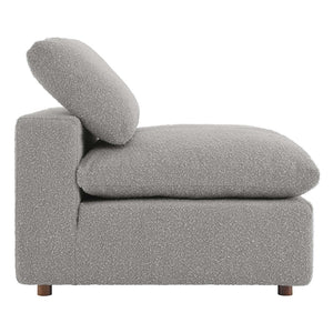 Modway Furniture Commix Overstuffed Boucle Fabric Armless Chair - Luxurious Comfort for Modern Living Spaces Light Gray EEI-6257-LGR