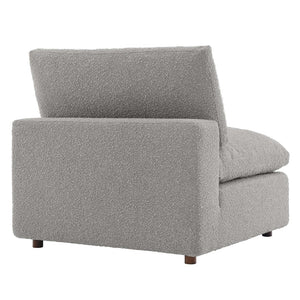 Modway Furniture Commix Overstuffed Boucle Fabric Armless Chair - Luxurious Comfort for Modern Living Spaces Light Gray EEI-6257-LGR