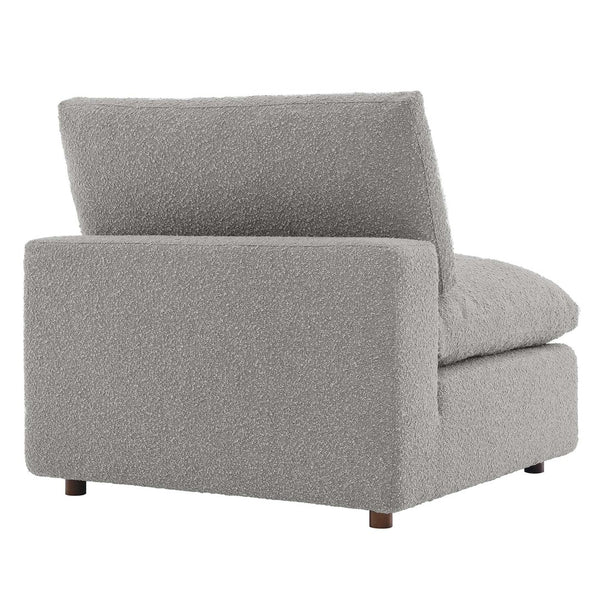 Modway Furniture Commix Overstuffed Boucle Fabric Armless Chair - Luxurious Comfort for Modern Living Spaces Light Gray EEI-6257-LGR