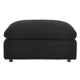 Modway Furniture Commix Down Filled Overstuffed Boucle Fabric Ottoman Black 39.5 x 40 x 20