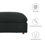 Modway Furniture Commix Down Filled Overstuffed Boucle Fabric Ottoman Black 39.5 x 40 x 20