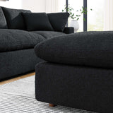 Modway Furniture Commix Down Filled Overstuffed Boucle Fabric Ottoman Black 39.5 x 40 x 20