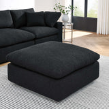 Modway Furniture Commix Down Filled Overstuffed Boucle Fabric Ottoman Black 39.5 x 40 x 20