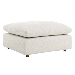 Modway Furniture Commix Overstuffed Boucle Fabric Ottoman - Plush Comfort, Durable Design for Modern Living Spaces Ivory EEI-6258-IVO