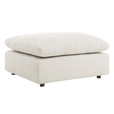 Modway Furniture Commix Down Filled Overstuffed Boucle Fabric Ottoman Ivory 39.5 x 40 x 20