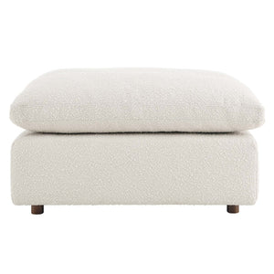 Modway Furniture Commix Overstuffed Boucle Fabric Ottoman - Plush Comfort, Durable Design for Modern Living Spaces Ivory EEI-6258-IVO