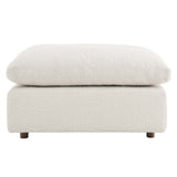 Modway Furniture Commix Down Filled Overstuffed Boucle Fabric Ottoman Ivory 39.5 x 40 x 20