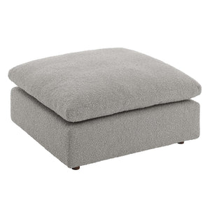 Modway Furniture Commix Overstuffed Boucle Fabric Ottoman - Plush Comfort, Durable Design for Modern Living Spaces Light Gray EEI-6258-LGR