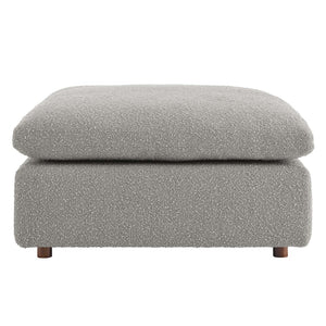 Modway Furniture Commix Overstuffed Boucle Fabric Ottoman - Plush Comfort, Durable Design for Modern Living Spaces Light Gray EEI-6258-LGR