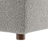 Modway Furniture Commix Down Filled Overstuffed Boucle Fabric Ottoman Light Gray 39.5 x 40 x 20