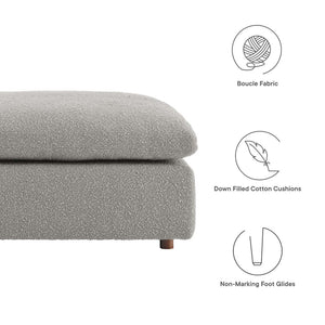Modway Furniture Commix Overstuffed Boucle Fabric Ottoman - Plush Comfort, Durable Design for Modern Living Spaces Light Gray EEI-6258-LGR