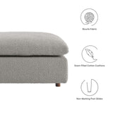 Modway Furniture Commix Down Filled Overstuffed Boucle Fabric Ottoman Light Gray 39.5 x 40 x 20