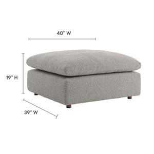 Modway Furniture Commix Overstuffed Boucle Fabric Ottoman - Plush Comfort, Durable Design for Modern Living Spaces Light Gray EEI-6258-LGR