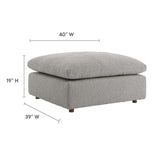 Modway Furniture Commix Down Filled Overstuffed Boucle Fabric Ottoman Light Gray 39.5 x 40 x 20