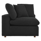 Modway Furniture Commix Down Filled Overstuffed Boucle Fabric Corner Chair Black 40 x 40 x 20