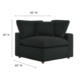 Modway Furniture Commix Down Filled Overstuffed Boucle Fabric Corner Chair Black 40 x 40 x 20