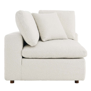 Modway Furniture Commix Down Filled Overstuffed Boucle Fabric Corner Chair - Luxurious, Modern Comfort for Any Space Ivory EEI-6259-IVO